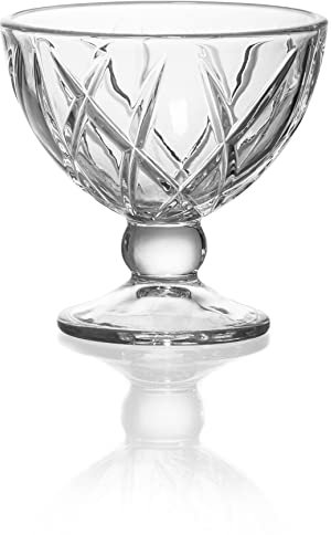 Red Co. Classic Footed Dessert Cups, Premium Crystal Clear Glass Ice Cream Bowls - Perfect for Parfait Fruit Salad or Pudding, Set of 6, 9 OZ