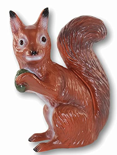 RAKSO Deko Garten Figur Dekofigur Gartenfigur Tierfigur Eichhörnchen sitzend aus Kunststoff Höhe 25 cm
