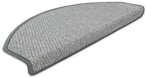 Kettelservice-Metzker Stufenmatten Treppenmatten Vorwerk Lord Halbrund SparSet Hellgrau 22 Stück