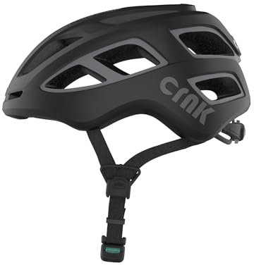 CRNK Veloce Fahrradhelm – Leichter & Stylischer Unisex Helm für E-Bike, Rennrad & Mountainbike – In-Mold Bauweise für Stoßabsorption – Magnetverschluss & Verstellbare Gurte – Schwarz – M