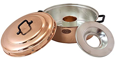 CopperGarden Aura27 Casserole en cuivre pour camping/cuisinière à gaz/barbecue et feu de camp I Casserole en cuivre pour 4 à 8 personnes I Casserole à pain de 27 cm de diamètre I Cocotte avec