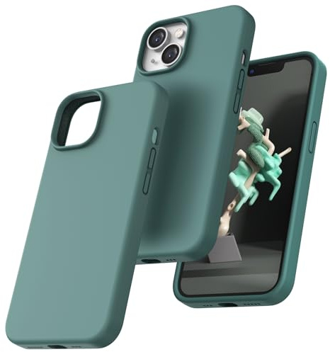 TOCOL für iPhone 14 Hülle Silikon, Stoßfest Anti-Rutsch Anti-Fingerabdruck Kratzfest Handyhülle für iPhone 14 Case, Mitternachtsgrün