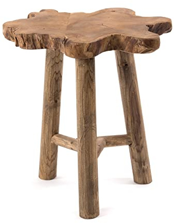 DESIGN DELIGHTS BEISTELLTISCH Tree | Mahagoni, 50 cm | Baumscheibe Pflanzentisch, Couchtisch, Blumenhocker, Baumstamm Holzhocker