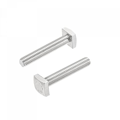 sourcing map Carré Tête Boulon, 2Pcs M6x35mm Entièrement Filetage 304 Inox Acier Grade C Carré Machine Vis