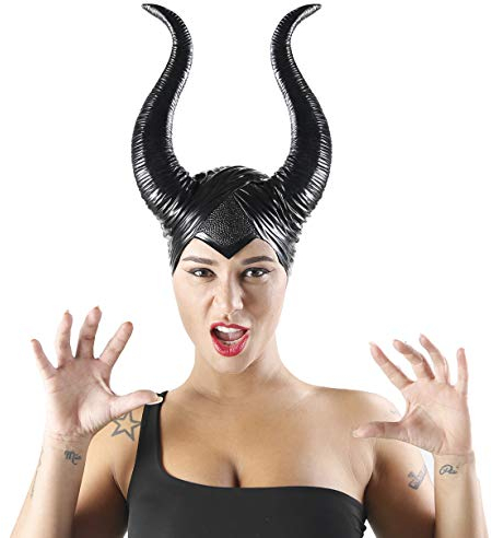 Seawhisper Maleficent Hörner Kostüm Stirnband Kopfbedeckung Evil Queen Halloween Frauen Schwarz