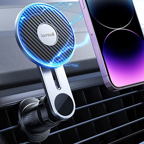 Lamicall Handyhalterung Auto für MagSafe Autohalterung - [20x Starke Magnet] Universal Handyhalterung Auto Magnet, KFZ Lüftung Handyhalter für iPhone 16 15 14 13 Pro Max Mini Magsafe Hülle Smartphone