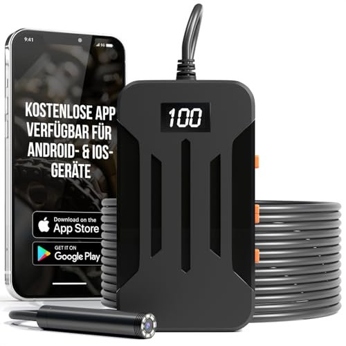 Strex Endoskopkamera 10M - Android/IOS - IP68 Wasserdicht - 1080P HD - LED-Beleuchtung - Endoskop - Inspektionskamera - Boroskop - Inspektion mit Telefon