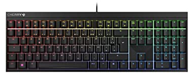 CHERRY MX 2.0S Clavier Gaming filaire avec éclairage RVB, disposition française (AZERTY), MX RED Switches, Noir