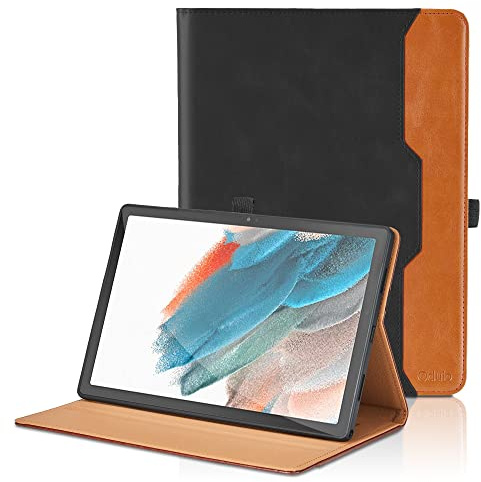 Coque pour Samsung Galaxy Tab A8 2021/2022 10.5 Pouces (SM-X200/SM-X205) PU Cuir Cover Tablette Housse de Protection Auto Réveil/Sommeil, Flip Portefeuille Étui avec Fonction Support - Noir