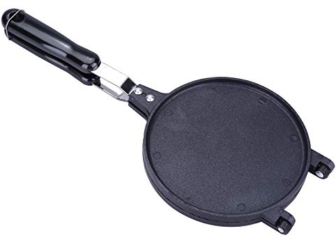 BAtlam Waffle Maker Pan, Stove Top Waffle Iron Cookware Nonstick Waffle Cone Maker Egg Roll Maker Pan Aluminum Alloy Round Waffle Baking Pan
