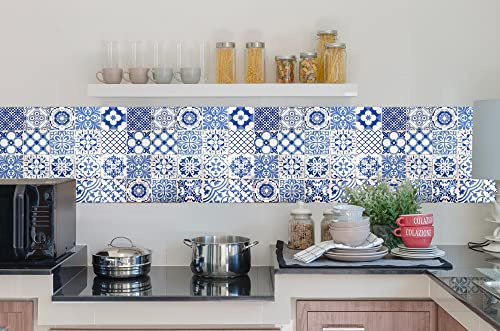 IlGruppone Paraschizzi da Parete Cucina Pannello Adesivo Prodotto Italiano con Inchiostro Atossico Ignifugo e Resistente all'Acqua - ParaschizziSantorini - 50x120cm