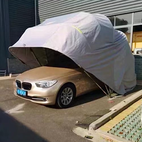Carport Home Car Shed Hydraulic Folding Simple Mobile Garage Retractable Car Shed Suitable for Car Sunshade and Rain Protection (grizzle)