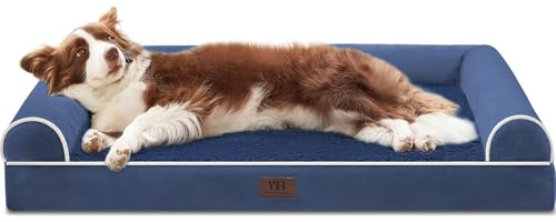 WESTERN HOME Hundebett Grosse/Mittelgroße Orthopädisches Hundebett,Marine | Orthopädisch Hundebetten, Waschbar und Wasserdichte Bezug,Geeignet für Mittelgroße und Grosse Hunde,91x68x17cm