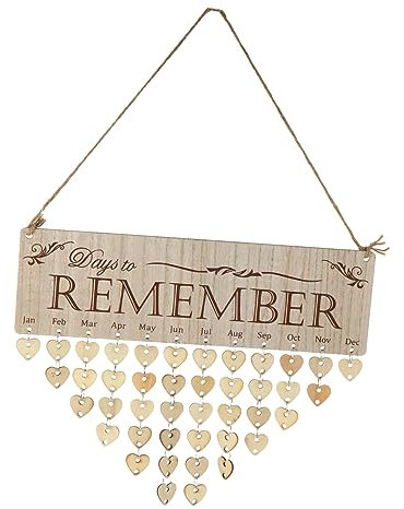 STOBOK Geburtstagskalender Holz Diy Familienkalender Holzkalendertafel Mit Löchern Für Aufzeichnung Und Wanddekoration Erinnerungsplakette Hängedekoration