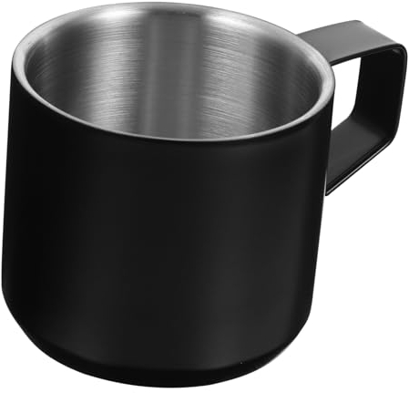 PRETYZOOM Tazza Da Caffè in Acciaio Inossidabile Con Manico Ergonomico Doppio Isolante Tazza Infrangibile Per Casa Caffetteria Campeggio 12Oz