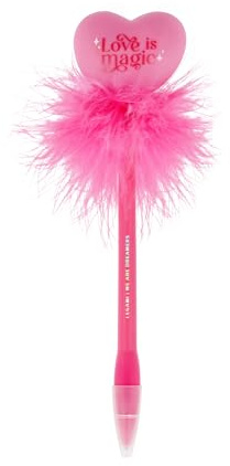 LEGAMI - Kugelschreiber mit leuchtendem Herz, Writing is Magic, rosa Tinte, LED-Schreibstift für Kinder und Erwachsene, 0,7 mm Spitze, Heart-Thema