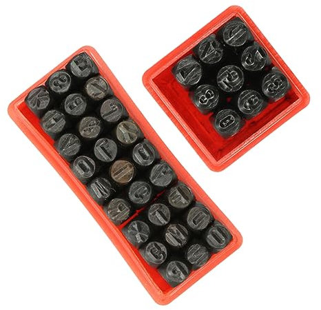 Operitacx 36st Werkzeug Lederhandwerksstempel Buchstabe Druckbox