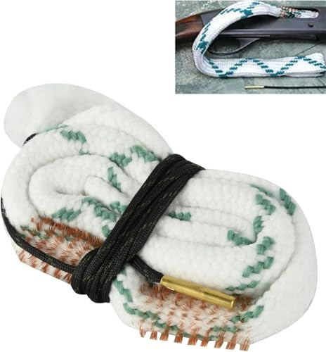Boresnake - Filo di pulizia per 12 GA, spazzola in ottone incorporato, filo di pulizia riutilizzabile e compatto per fucile/pistola/fucile da caccia