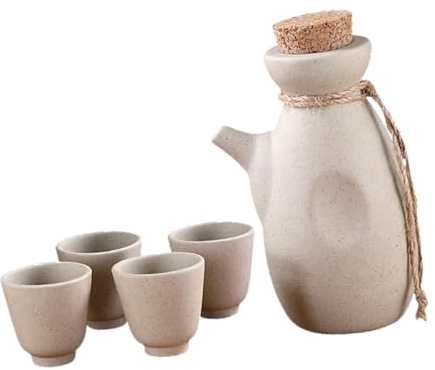 IMIKEYA Keramik Sake Satz Japanischer Stil Sake Becher 50ml Weinflasche 300ml Vorratstopf Spirituosen Serviergeschirr Langlebig