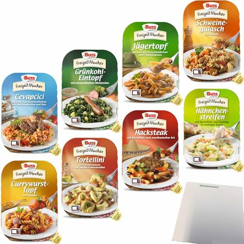 Buss Fertiggerichte Probierpaket XXL (8x300g Packung) + usy Block