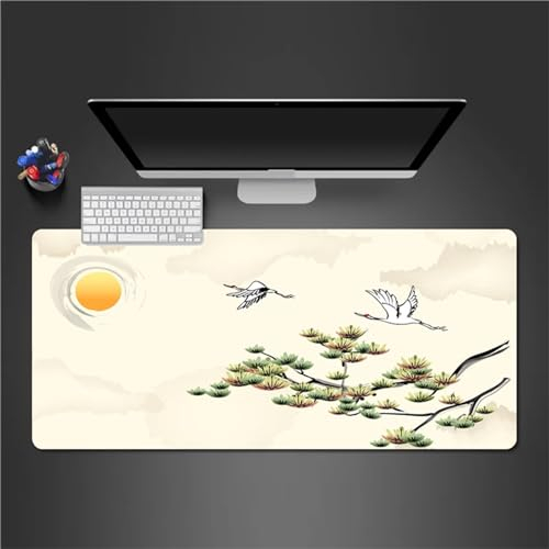 QiHon Mauspad Groß Gaming Cran Sun Mousepad XXL 700x400x2mm rutschfeste Schreibtischunterlage Gaming Tastatur Matte Abwaschbar für PC Zuhause Büro