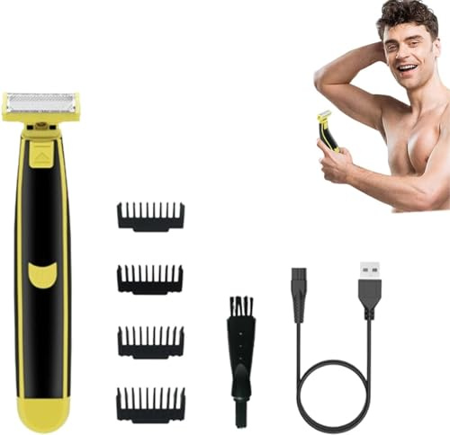 Rasoir complet lavé humide et sec, rasoir électrique pour homme, double rasage humide et sec, rasoir facial rotatif étanche pour homme, rasoir ergonomique pour le corps, rasoir de toiletteur corporel