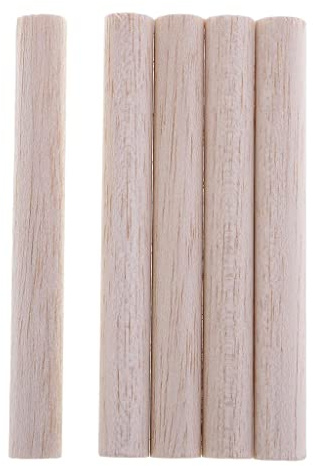 FewNvWa 5/10 Pack of 15mm Diameter Wooden Dowels for Crafting And Model Building, Multi, 5pcs 130mm