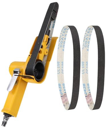 Qianly Lijadora de Banda Neumática para Trabajos de Metal Y Eliminación de Soldaduras, 20mmx520mm