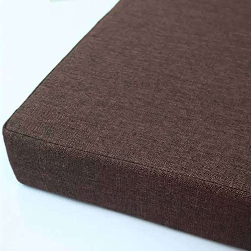 3-Sitzer-Möbelbankkissen mit herausnehmbarem, hochelastischem Schaumstoffkissen, Dunkelbraun, 120 x 35 x 5 cm