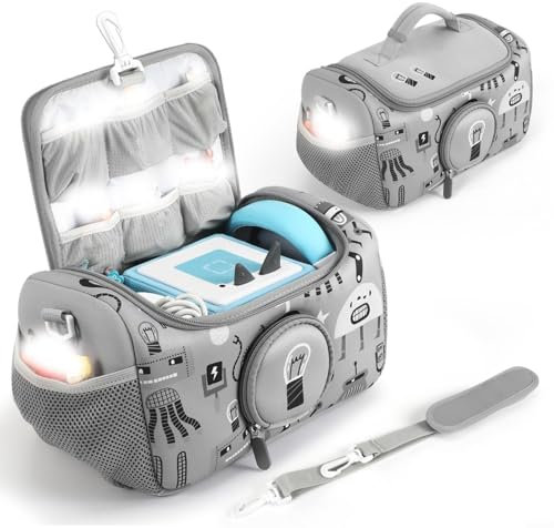 UTTASU MP3 Player Accessories, Cases & Covers, Carrying Case Audio Player Starter Set & Headphones, Nylon Storage Bag with Handle, Compact Travel Organizer for Characters and Accessories(Gray)