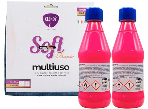 Avio SOLVENTE SMACCHIATORE, Dotato Di Un Notevole Potere Solvente Per Oli e Unto. Prodotto Di Impiego Per La Pulizia Di Tessuti, Plastica e Gomma 375ml + Panno SOFT In Microfibra (2 Flaconi + 1 Panno)