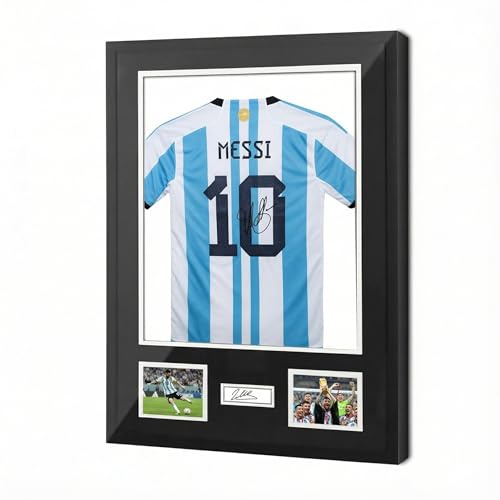 Trikotrahmen 60x80 cm, 3D Objektrahmen für Fußballtrikot, Trikot Bilderrahmen aus Aluminium, Deep Frame Bilderrahmen für Trikot, geeignet für Fußball-, Rugby- & Bandshirts