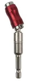 Universal Magnetic Drill Bit Extension Holder, Red and Silver, Quick Release