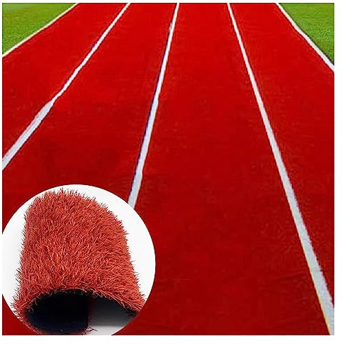 Gazon synthétique pour salle de sport et aire de jeux, tapis de paysage avec trous de drainage, rouleaux d'herbe artificielle d'aspect naturel