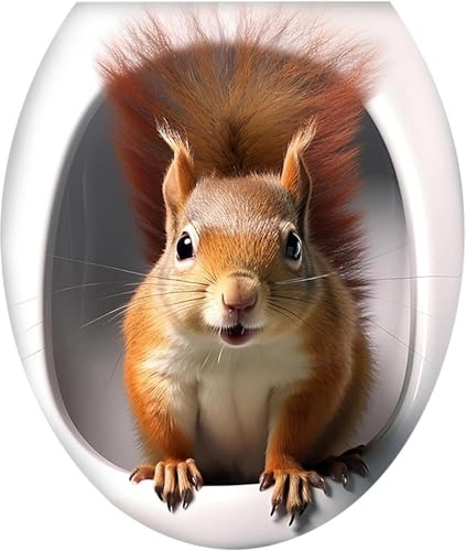 WC Deckel Aufkleber, Tiermotive Design, Toiletten Sticker, Badezimmer Dekoration, 29 cm, Cartoon-Aufkleber Heimdekoration