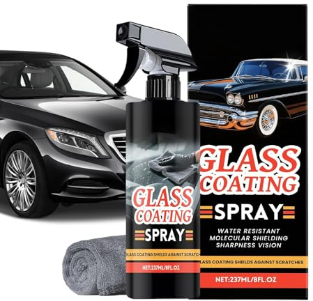 Nettoyant Vitres Voiture,237ml Nettoyant Spray Pour Vitres | Agent Protecteur Avec Chiffon Pour Garage Conduite Nuit Autoroute Matin Hiver Quotidien Extérieur Camion - Pour Pare-brise Matin Trajet Quo