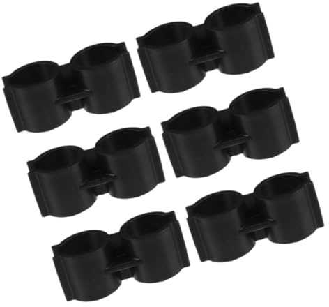 Toyvian Conector de Mango de Escoba y Recogedor, Abrazadera Doble de Plástico Negro, Fijación Segura para Poste, 6 Piezas para Uso Interior y Exterior