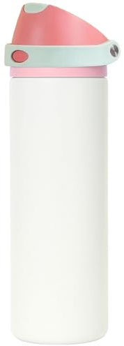 HZXYchen 720ml Insulated Water Bottle with Straw, 304 Stainless Steel, 2-in-1 Lid, 24H Cold & 12H Hot, Leakproof & Car Holder Fit(White)