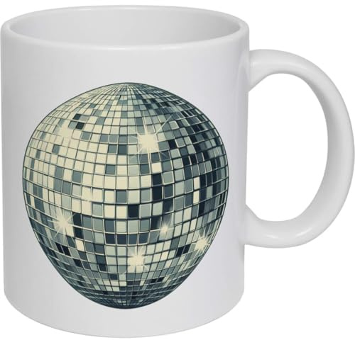 Azeeda 'Classic Disco Ball' Ceramic Mug - 320ml (11oz) (MG00096773) | Coffee / Tea Cup for Home, Office, Hot Drinks and Gifts