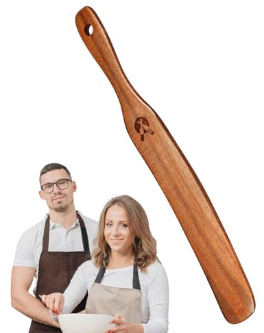 Spatula Scraper - Wooden Kitchen Spoon, Multipurpose Baking and Mixing Tool | Heavy Duty Dough Handling Accessories, Ideal for Home Bakers and Small Business Culinary Use