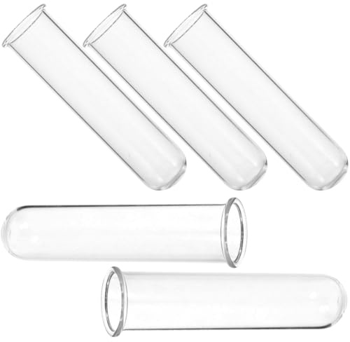 Zerodeko 5-pcs Glass Test Tube Vases for Plant Propagation, 2.5x3x11 Cm Floral Water Tubes Hydroponic Propagation Vase Set for Home Décor and Small Terrarium Plants