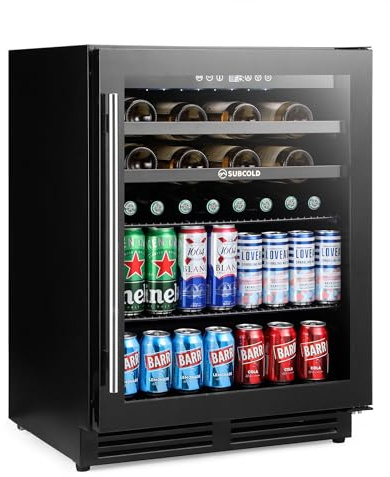 Subcold Integra60 Built-In 2in1 Wine Fridge – Integrated Undercounter Beverage & Wine, 3-18°C Compressor Cooling, LED Light, Quiet Operation, Frost-Free Ventilation – Black