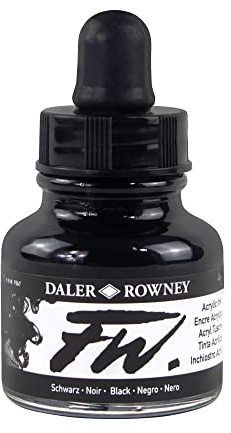 Daler - Rowney FW 29.5ml Art Bouteille d'encre acrylique - Noir