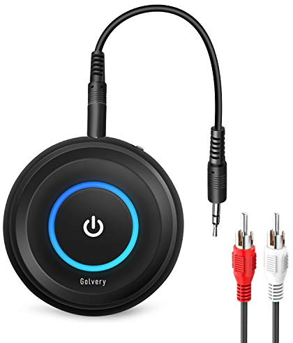 Golvery Bluetooth V5.3 Transmitter Receiver for TV to 2 Wireless Headphones | aptX Low Latency/FaseStream Audio, 2-in-1 3.5mm AUX RCA Bluetooth Receiver Adapter for Home Stereo Airplane Boat Gym 16 Hours