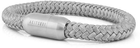 Akitsune Portus Segeltau Armband | Magnetischer Kapselverschluss Armschmuck Damen Anker Herren Maritim - Silber