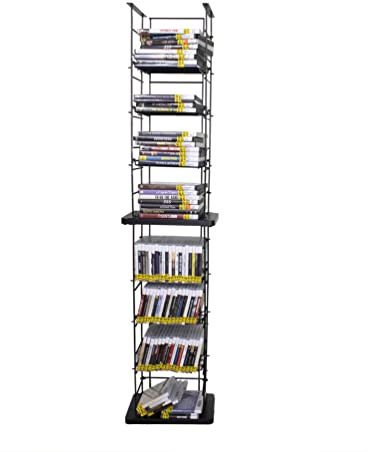 FixtureDisplays CD Tower Media Rack DVD Organizer Video Game Blu Ray Storage Holds 176 Single CDs 18469-NF
