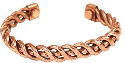 Touchstone Bracelet en cuivre de style tibétain. Forgé à la main avec du cuivre pur solide et de haut calibre. Conception élégante de torsion de corde