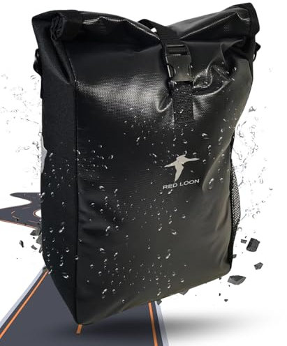 Fahrradtasche Red Loon Packtasche Gepäckträgertasche Gepäck Tasche aus LKW-Plane (1x Red Loon Packtasche schwarz)