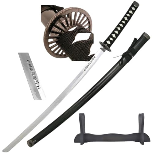 Spada Katana, Katana Vera Samurai Katana Acciaio con fodero per decorazione per collezionisti o come regalo, Spade samurai Spada ninja - Impugnatura katana legno - SW-68B