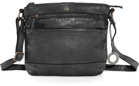 Cas8 Umhängetasche LALE, Crossbody Tasche aus Premium Leder, Damentasche in lässigen Design, stufenlos verstellbarer Schultergurt, perfekt für den Alltag, graphite